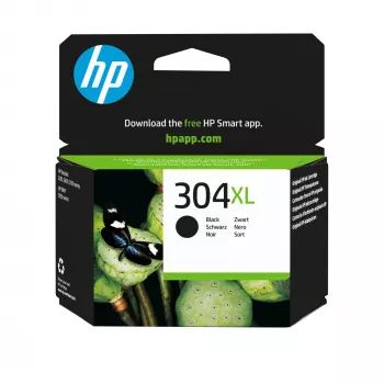 HP 304XL Schwarze Original-Tintenpatrone, Schwarz, 1 Stk., 300 Seiten