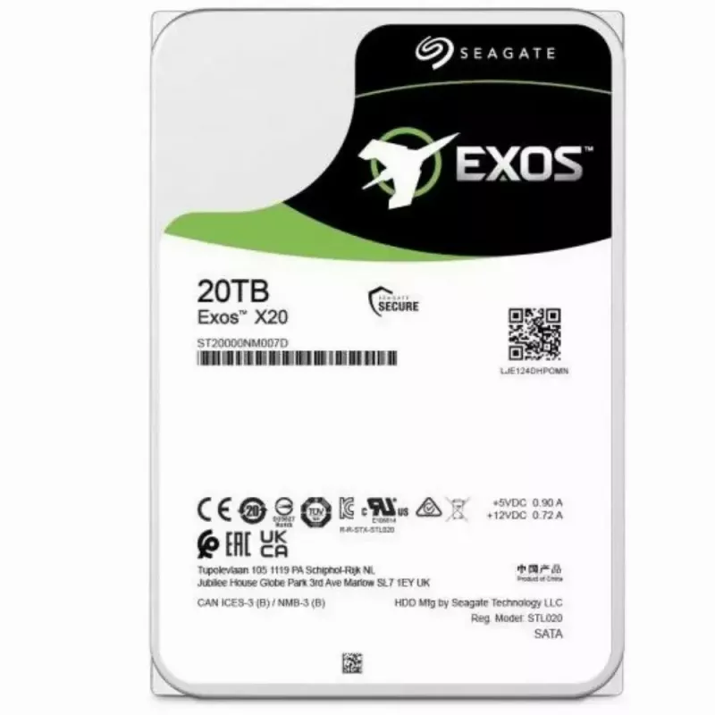 Seagate Enterprise Exos X20 interne Festplatte 20 TB 7200 RPM 3,5 Zoll Serial ATA III
