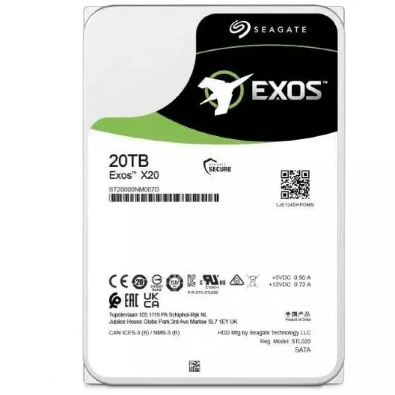Seagate Enterprise Exos X20 interne Festplatte 20 TB 7200 RPM 3,5 Zoll Serial ATA III