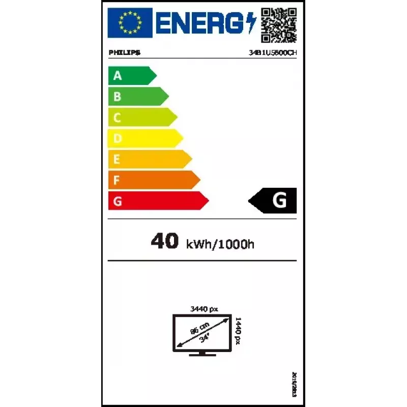 Philips 5000 series 34B1U5600CH/00 Computer Monitor 86,4 cm (34 Zoll) 3440 x 1440 Pixel Wide Quad HD LCD Schwarz