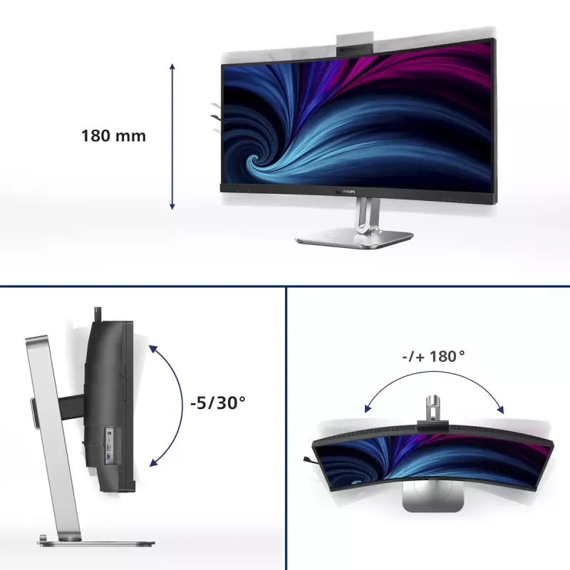 Philips 6000 series 34B2U6603CH/00 Computermonitor 86,4 cm (34 Zoll) 3440 x 1440 Pixel Wide Quad HD LCD Grau