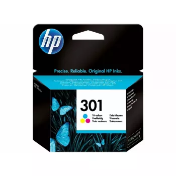 HP 301 Original Tintenpatrone, 3-Farben. Farbseitenreichweite: 150 Seiten, Druckfarben: Cyan, Magenta, Gelb, Menge pro Packung: 1 Stück