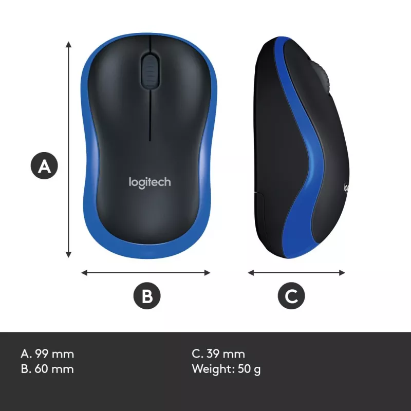 Logitech Wireless Mouse Blau 910-002239