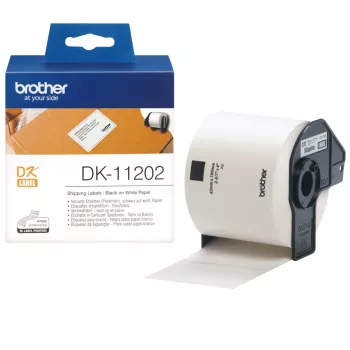 Versandetiketten Brother DK11202 Schwarz auf Weiß 62 mm