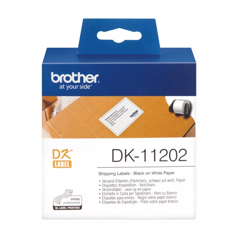 Versandetiketten Brother DK11202 Schwarz auf Weiß 62 mm
