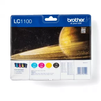 Brother LC1100VALBPDR Tintenpatrone 4 St. Original Schwarz, Cyan, Magenta, Gelb