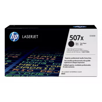 HP 507X Hochergiebige schwarze Original LaserJet Tonerkartusche, 11000 Seiten, Schwarz, 1 Stk.