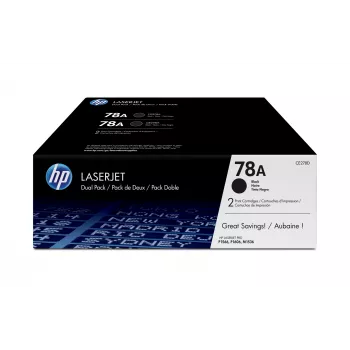 HP 78A 2er-Pack schwarze Original LaserJet-Tonerpatronen, 4200 Seiten, Schwarz, 2 Stk.