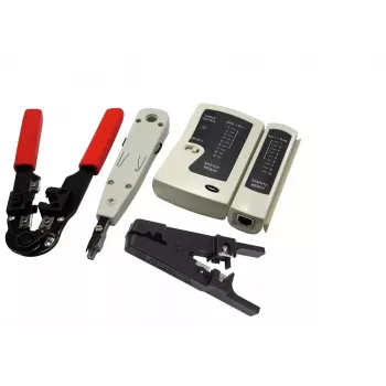 Kabelvorbereitungswerkzeug-Set LOGILINK WZ0012 — Werkzeuge für RJ45 und RJ11 (Abisolierer, Crimpzange, Schneider)