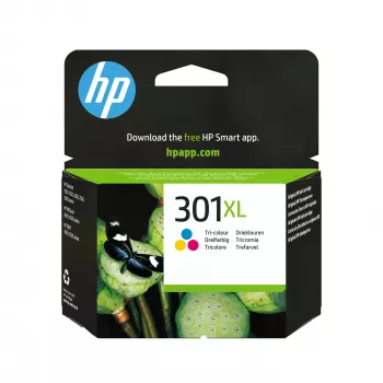 HP 301XL Original Tintenpatrone, 3-Farben, Hohe Ergiebigkeit, Cyan, Magenta, Gelb, 1 Stück, 300 Seiten