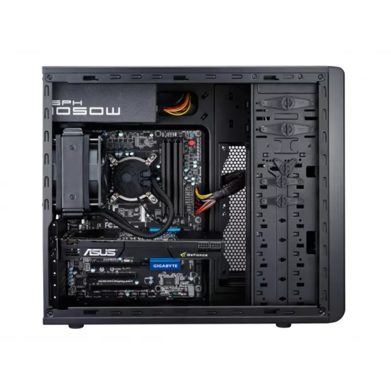 COOLER MASTER Gehäuse Coolermaster Force 500 Midi-Tower ATX ohne Netzteil Schwarz