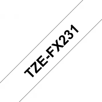 Brother TZE-FX231 Schriftband, schwarz auf weiß TZ