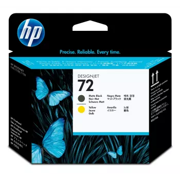HP 72 Matt-Schwarzer und Gelber DesignJet Druckkopf