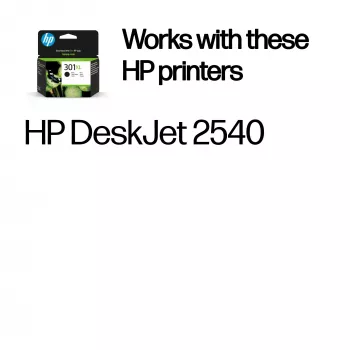 HP 301XL Original Tintenpatrone Schwarz, Hohe Ergiebigkeit, Schwarz, 1 Stück, 360 Seiten