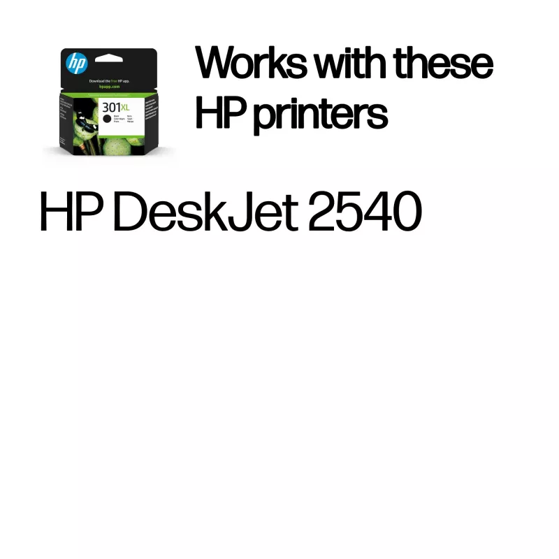 HP 301XL Original Tintenpatrone Schwarz, Hohe Ergiebigkeit, Schwarz, 1 Stück, 360 Seiten