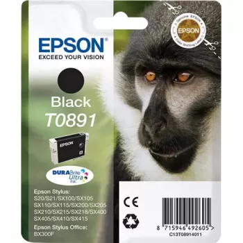 Epson Monkey Singlepack Schwarz T0891 DURABrite Ultra Tinte