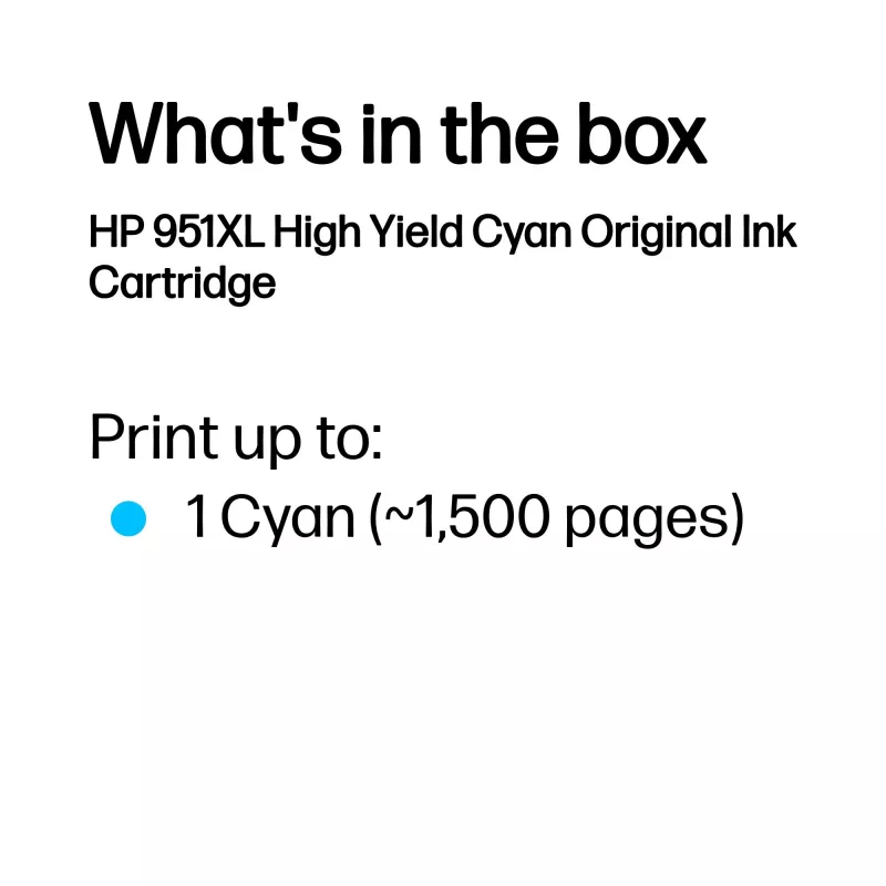 HP 951XL Original-Tintenpatrone Cyan (Hohe Ergiebigkeit)