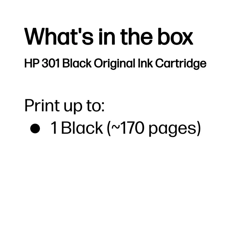 HP 301 Original Tintenpatrone Schwarz