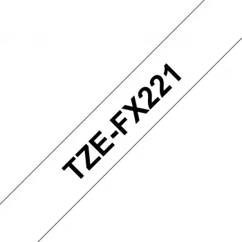 Laminierband Brother TZe TZEFX221 Schwarz auf Weiß 9mm