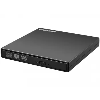 Sandberg USB-DVD-Laufwerk, Schwarz, Desktop/Laptop, DVD Super Multi, USB 2.0, CD-R, CD-ROM, CD-RW, DVD-R, DVD-ROM, DVD-RW, 24x