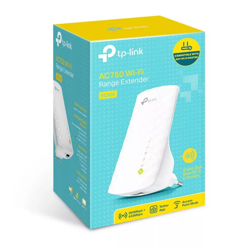 TP-Link RE200 Netzwerk-Extender Netzwerk-Repeater Weiß 10, 100 Mbit/s