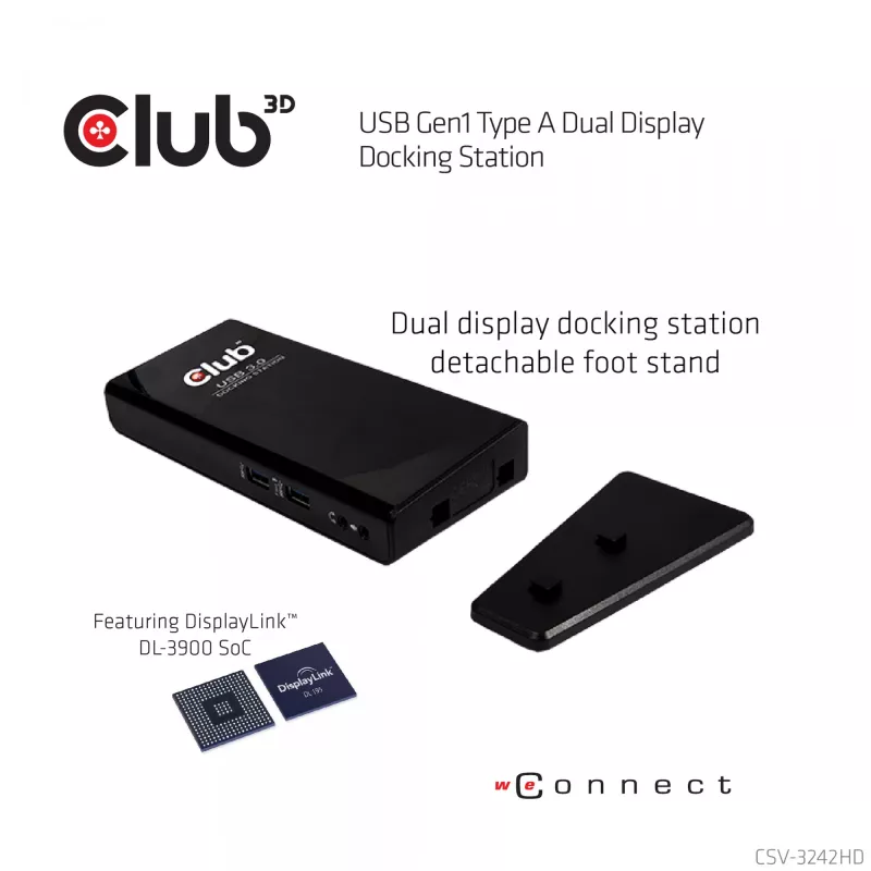 CLUB3D USB Gen1 Type A Dual Display (HDMI und DVI) DisplayLink™ Dockingstation