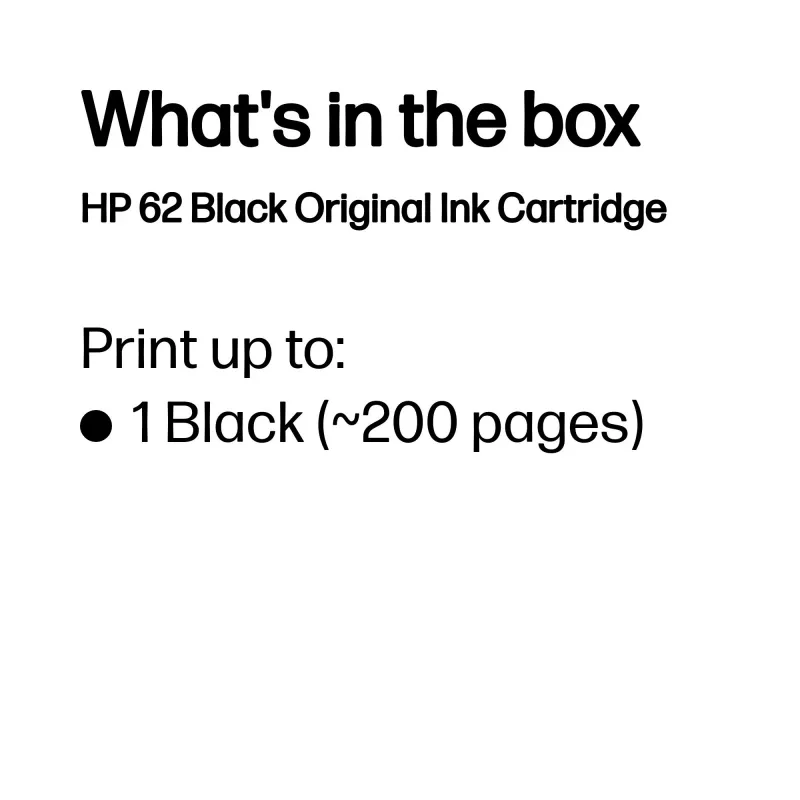 HP 62 Schwarze Original-Tintenpatrone