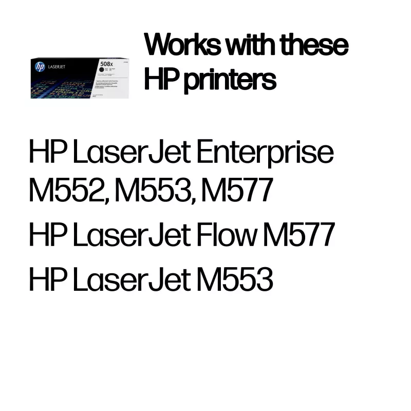 HP 508X High Yield Schwarz Original LaserJet Tonerkartusche, 12.500 Seiten, Schwarz, 1 Stück