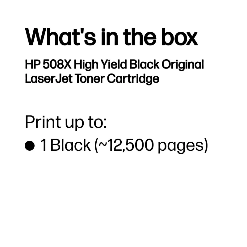 HP 508X High Yield Schwarz Original LaserJet Tonerkartusche, 12.500 Seiten, Schwarz, 1 Stück