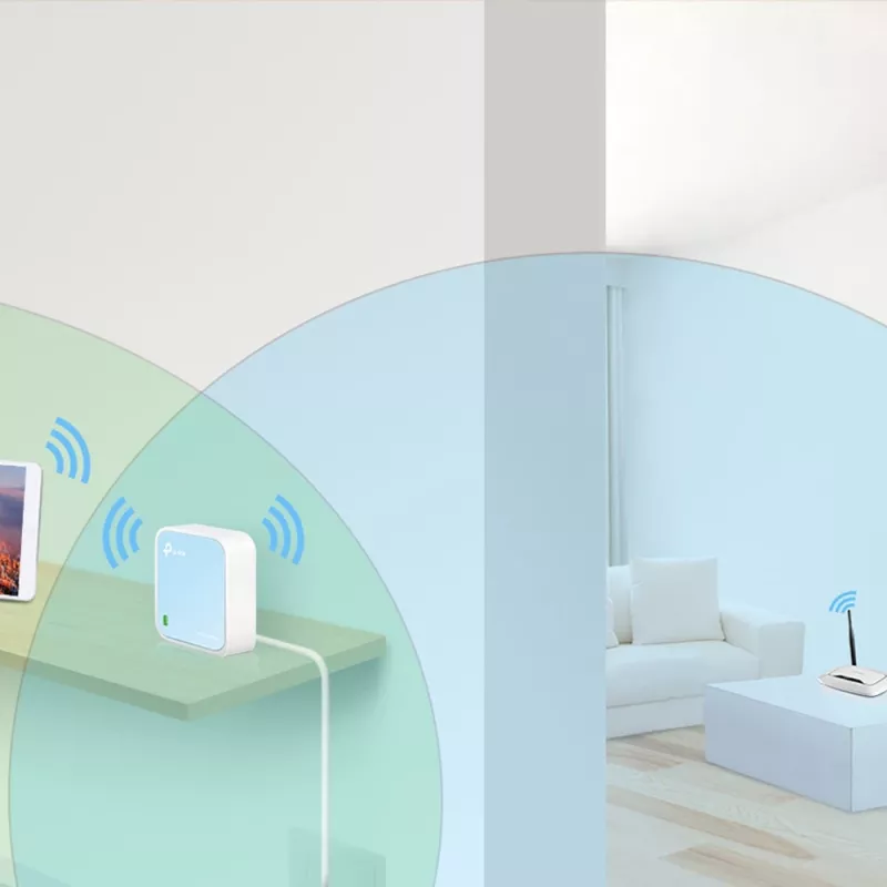 TP-Link TL-WR802N WLAN-Router Fast Ethernet Single-Band (2,4 GHz) Blau, Weiß