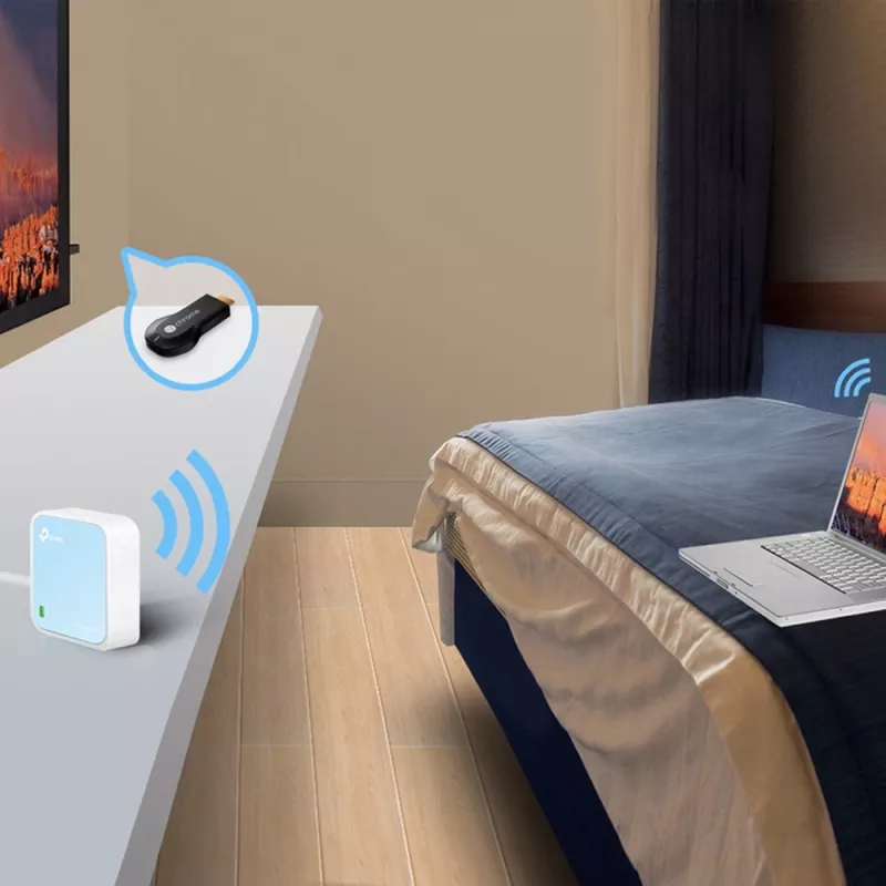 TP-Link TL-WR802N WLAN-Router Fast Ethernet Single-Band (2,4 GHz) Blau, Weiß