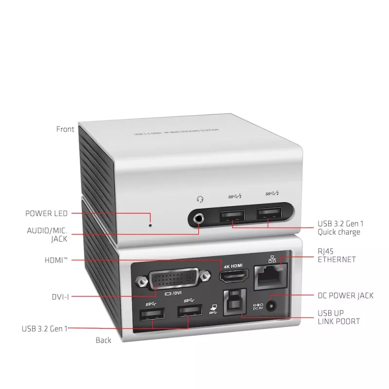 CLUB3D USB 3.2 Gen 1 4K UHD bei 30Hz Mini Docking Station Ultra-slim Design
