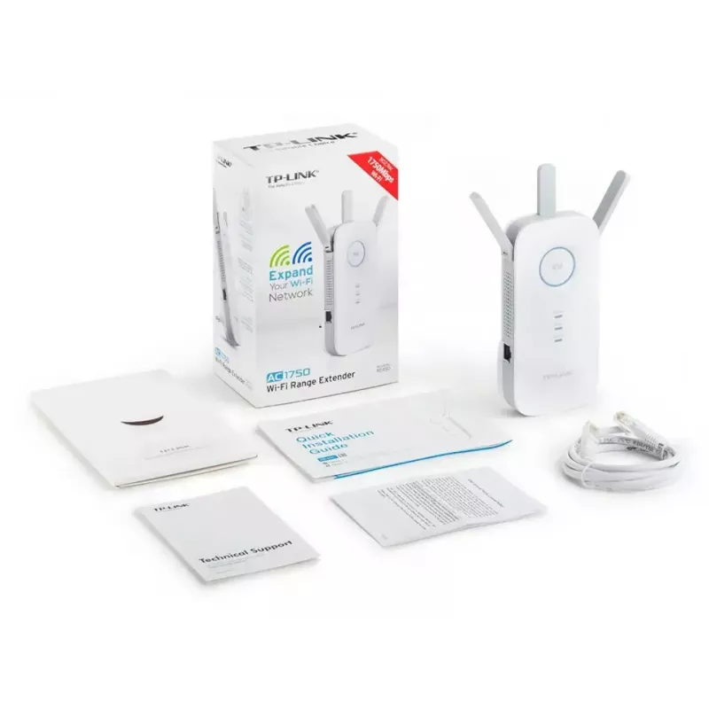 TP-LINK Extender RE450 802.11ac, 2,4 GHz/5 GHz, 450+1300 Mbit/s, 10/100/1000 Mbit/s, Ethernet LAN (RJ-45) Anschlüsse 1, Antennentyp 3x extern