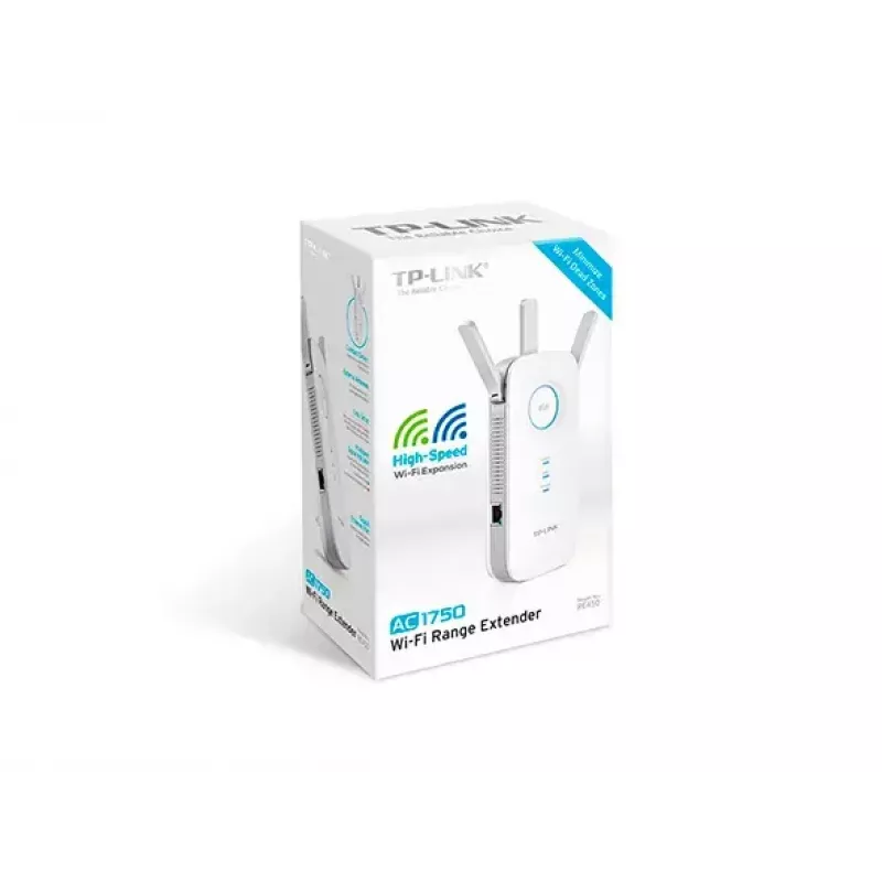 TP-LINK Extender RE450 802.11ac, 2,4 GHz/5 GHz, 450+1300 Mbit/s, 10/100/1000 Mbit/s, Ethernet LAN (RJ-45) Anschlüsse 1, Antennentyp 3x extern