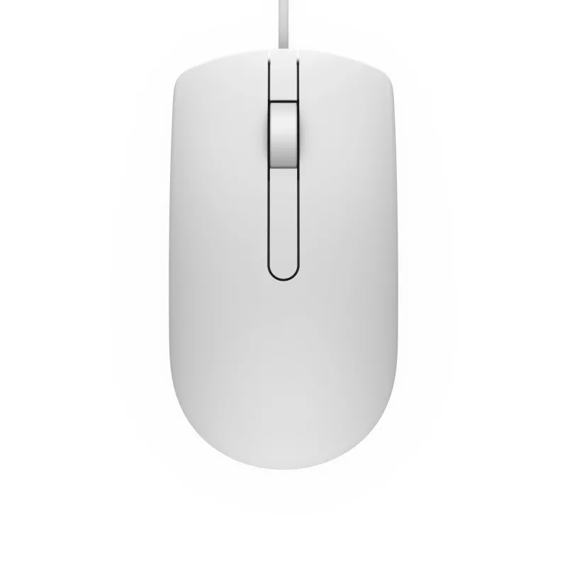 DELL Kabelgebundene Maus - MS116 - Weiß, Beidhändig, Optisch, USB Typ-A, 1000 DPI, Weiß
