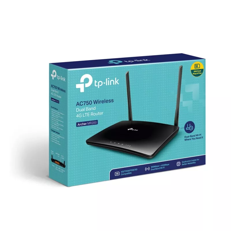 TP-Link Archer MR200 Wireless Router Fast Ethernet Dual-Band (2,4 GHz / 5 GHz) 4G Schwarz