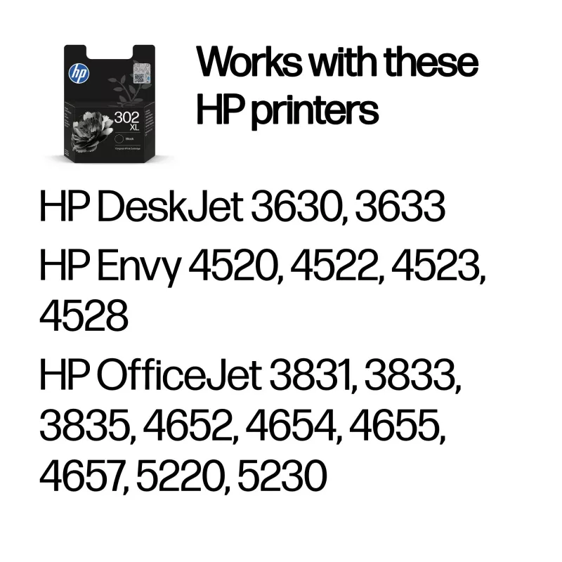 HP 302XL Original Tintenpatrone Schwarz mit hoher Reichweite, Schwarz, 1 St., 430 Seiten