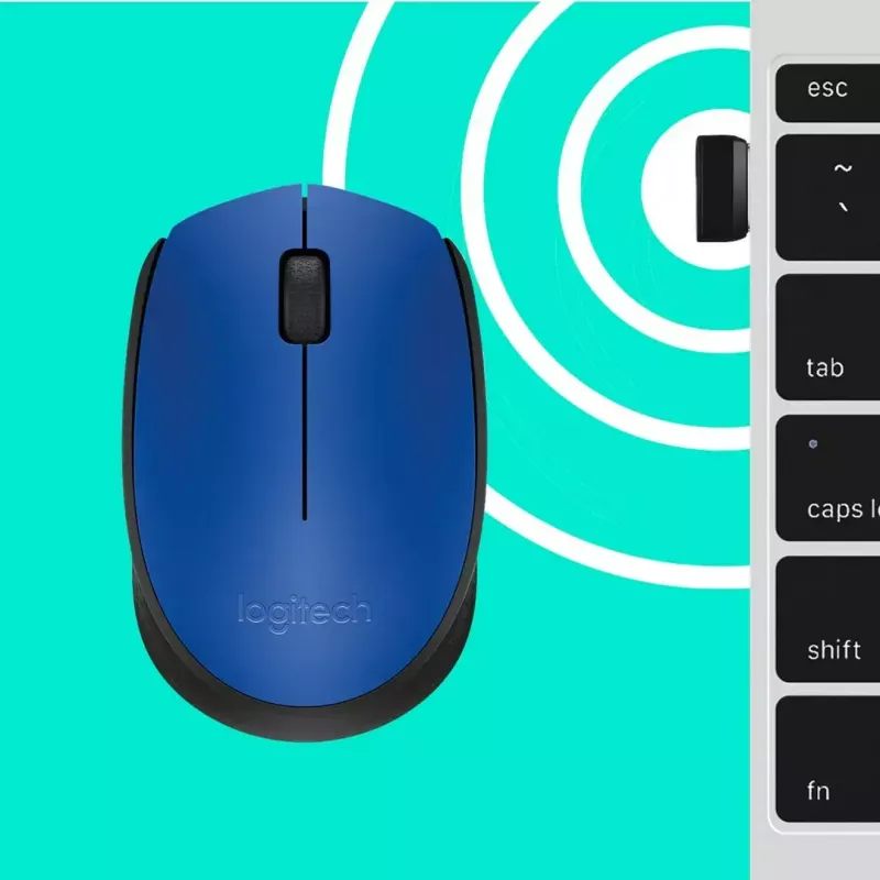 Logitech M171 Maus RF Kabellos Optisch 1000 DPI, Blau