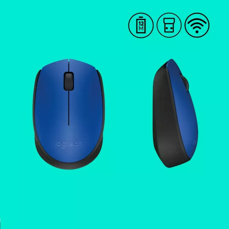 Logitech M171 Maus RF Kabellos Optisch 1000 DPI, Blau