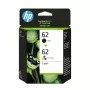 HP 62 2er-Pack Original-Tintenpatronen Schwarz/Dreifarbig, Schwarz, Cyan, Magenta, Gelb, pigmentbasierte Tinte, 2 Stk., 200 Seiten
