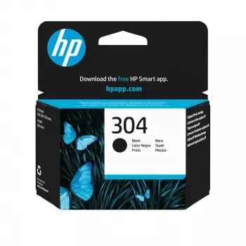 HP 304 Schwarze Original-Tintenpatrone, Schwarz, 1 St., 120 Seiten