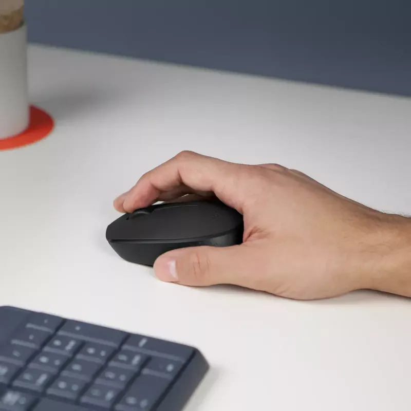 Kabellose optische Maus Logitech B170 RF, beidhändig, 3 Tasten, Schwarz, 10 m Reichweite, bis zu 12 Monate Akkulaufzeit