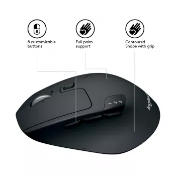 LOGITECH M720 Triathlon Multi-Gerät Funkmaus - Schwarz