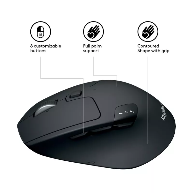 LOGITECH M720 Triathlon Multi-Gerät Funkmaus - Schwarz
