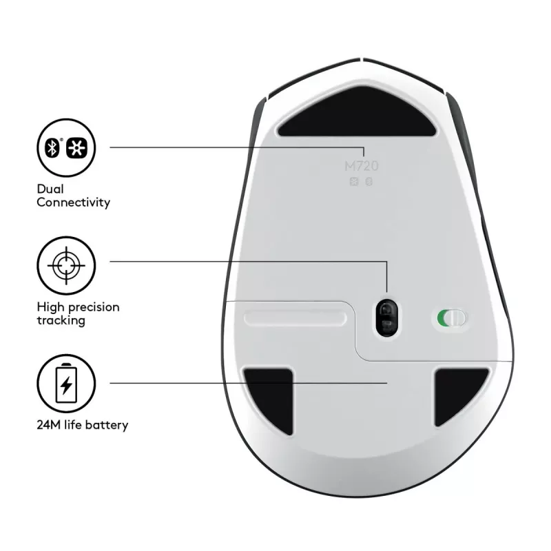LOGITECH M720 Triathlon Multi-Gerät Funkmaus - Schwarz