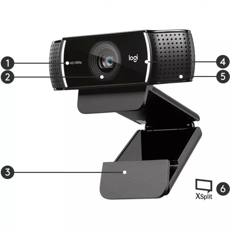 Logitech C922 1920 x 1080pixels USB Schwarz Webcam