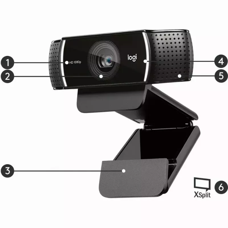 Logitech C922 1920 x 1080pixels USB Schwarz Webcam
