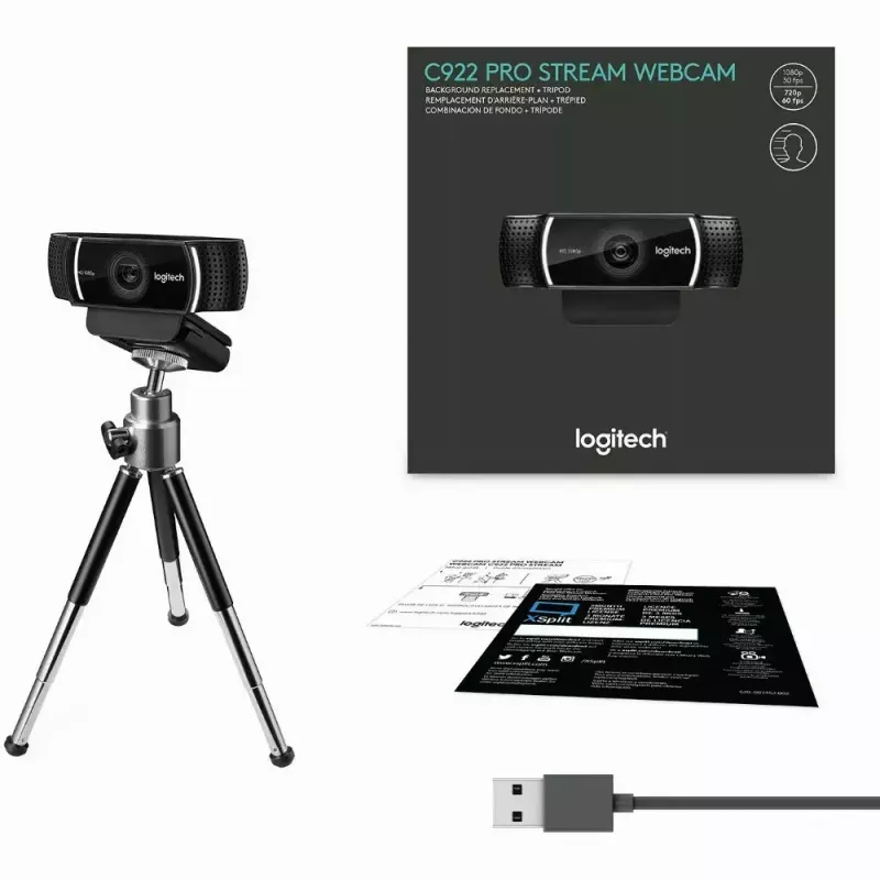 Logitech C922 1920 x 1080pixels USB Schwarz Webcam