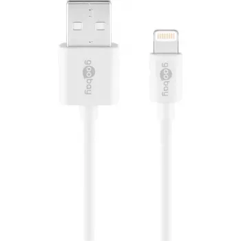 Lade- und Synchronisationskabel GOOBAY Lightning auf USB A 1 m, 5W / 1A, weiß