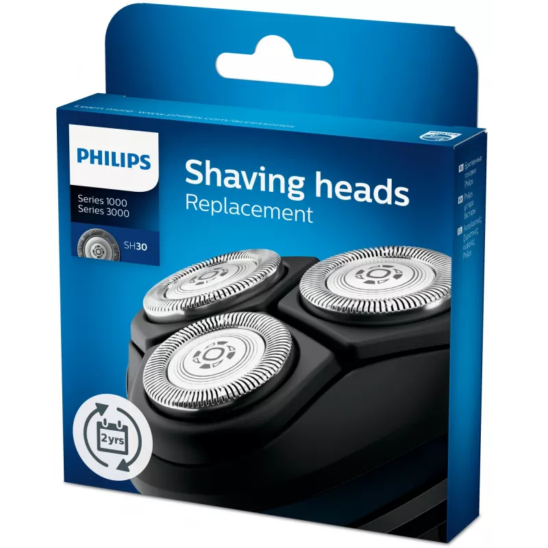Ersatz-Scherköpfe Philips SHAVER Series 3000 SH30/50 — 3 Edelstahl-Scherköpfe